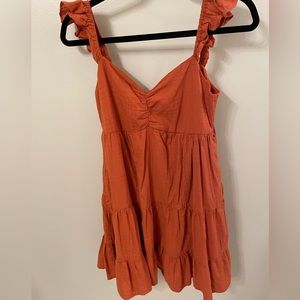 Burnt orange mini dress